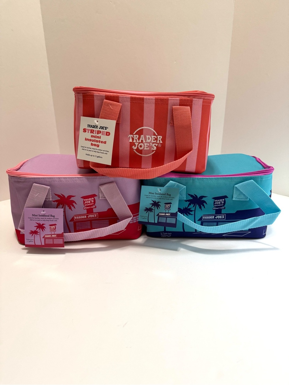 Trader Joe’s 2026 Mini Insulated Tote Bag Set of 3 NWT Limited